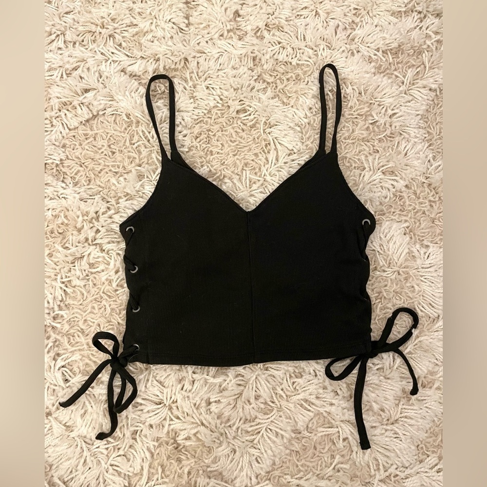 NWT Hollister Black Lace-Up Tank Top Size XS